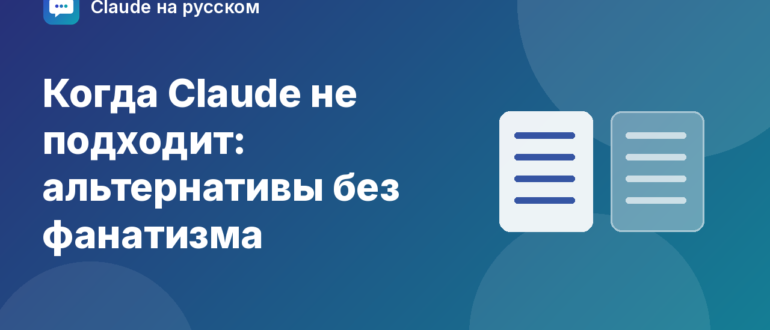 Когда Claude не подходит: альтернативы без фанатизма — иллюстрация Claude на русском