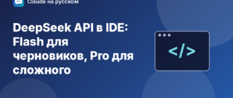 DeepSeek API в IDE: Flash для черновиков, Pro для сложного — иллюстрация Claude на русском